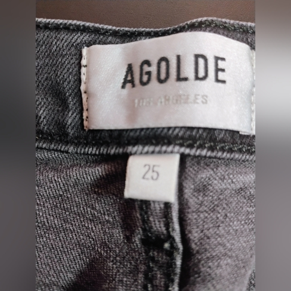 AGOLDE Riley Crop Jeans Size 25 High Rise Distressed - Picture 3 of 12